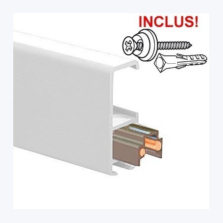 Cimaises Multirail Eclairage -  Rail de 200cm (fixation incl.)