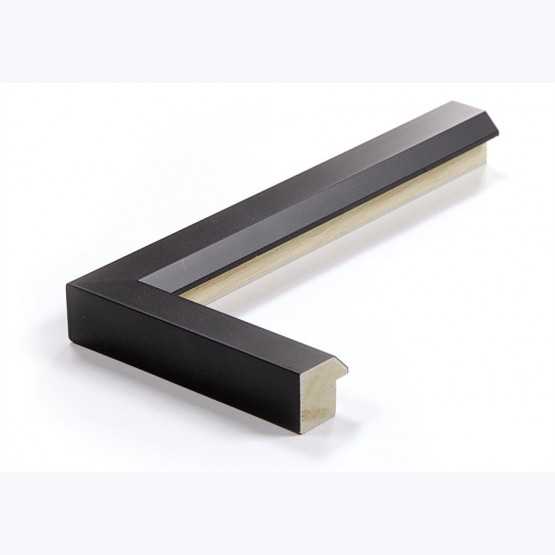 Échantillon de cadre — Prisma (Noir satiné, pan coupé)