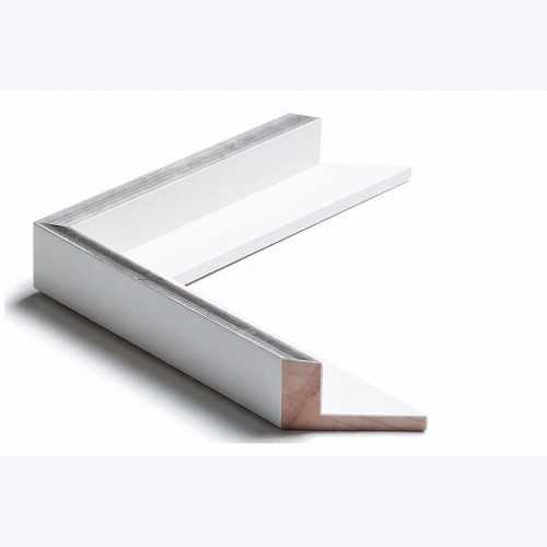 Échantillon de cadre — Pisa Plus (Blanc liseré argent), caisse en L)