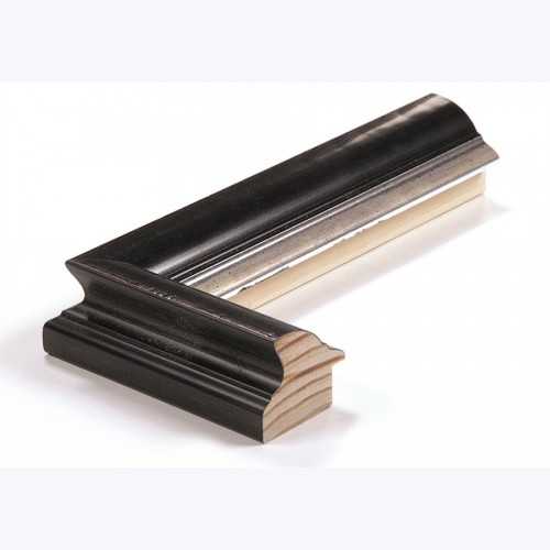 Échantillon de cadre — Décor Plus (Noir martelé filet argent)