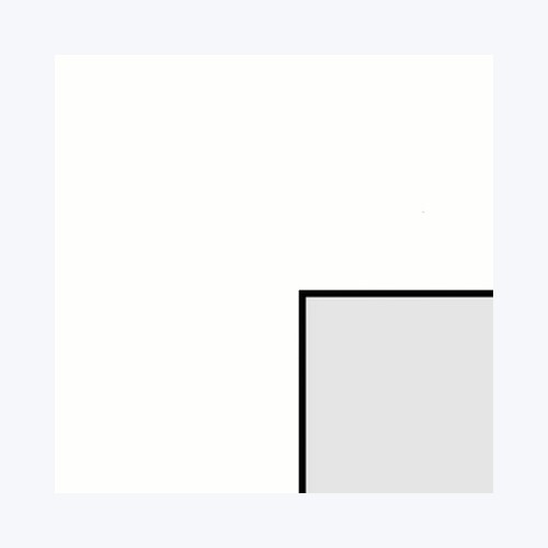 Échantillon de passe-partout — Blanc casse lisse, Biseau noir 1.4mm (B63297)