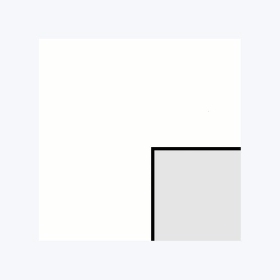Échantillon de passe-partout — Blanc casse lisse, Biseau noir 1.4mm (B63297)