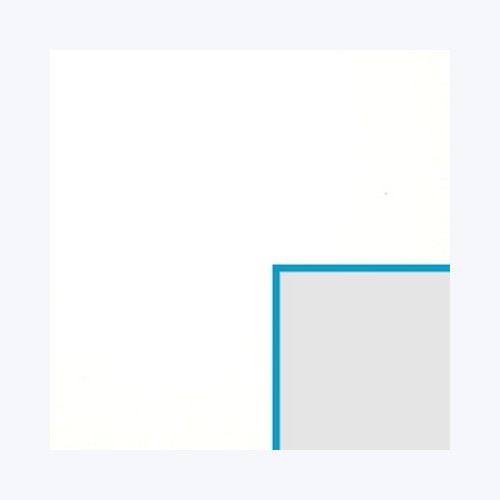 Échantillon de passe-partout — Blanc lisse biseau bleu 1.6mm (BR14987)