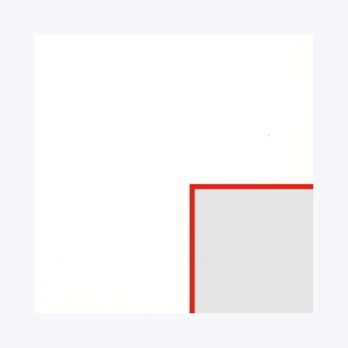 Échantillon de passe-partout — Blanc lisse biseau rouge 1.6mm (BR34987)