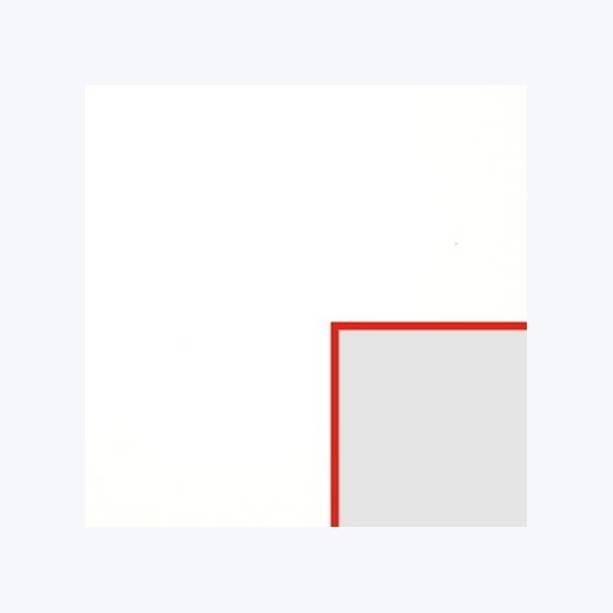 Échantillon de passe-partout — Blanc lisse biseau rouge 1.6mm (BR34987)