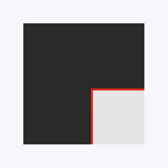 Échantillon de passe-partout — Noir lisse biseau rouge 1.6mm (BR34921)