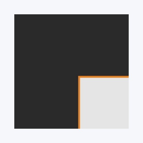 Échantillon de passe-partout — Noir lisse biseau orange 1.6mm (BR54921)