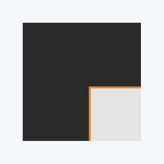 Échantillon de passe-partout — Noir lisse biseau orange 1.6mm (BR54921)