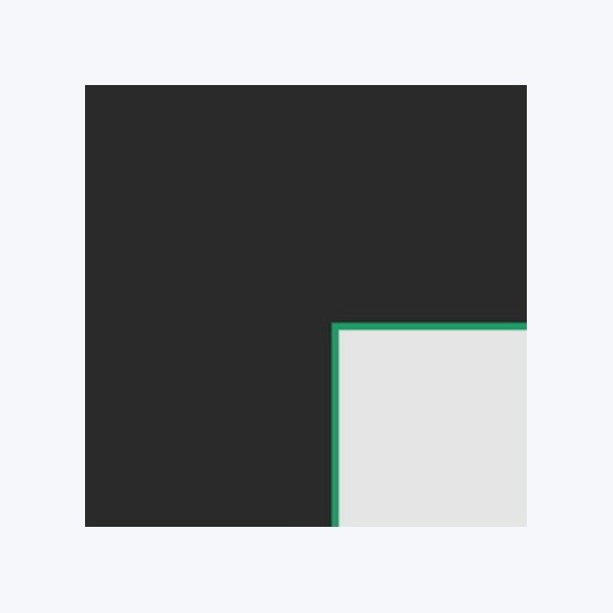 Échantillon de passe-partout — Noir lisse biseau vert 1.6mm (BR24921)