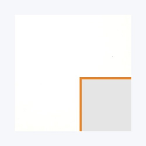Échantillon de passe-partout — Blanc lisse biseau orange 1.6mm (BR54987)