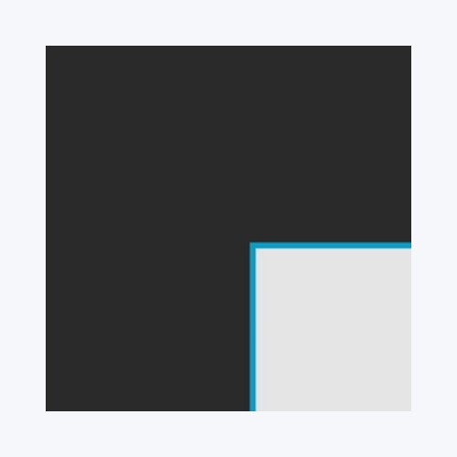 Échantillon de passe-partout — Noir lisse biseau bleu 1.6mm (BR14921)
