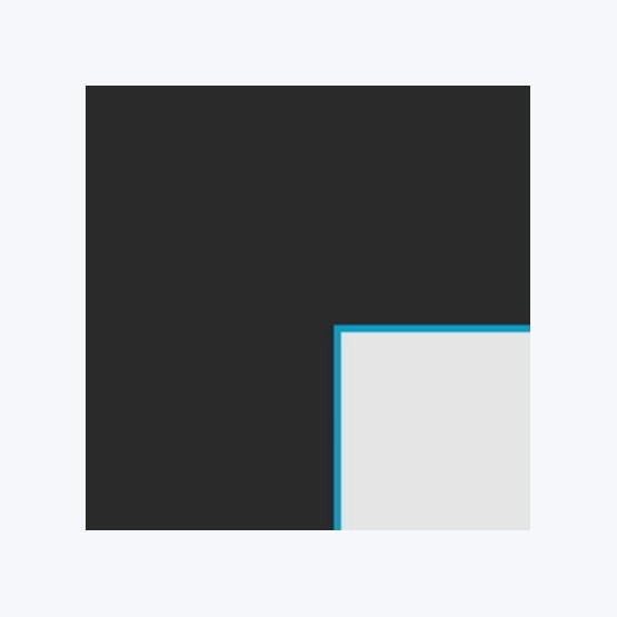 Échantillon de passe-partout — Noir lisse biseau bleu 1.6mm (BR14921)