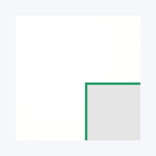 Échantillon de passe-partout — Blanc lisse biseau vert 1.6mm (BR24987)