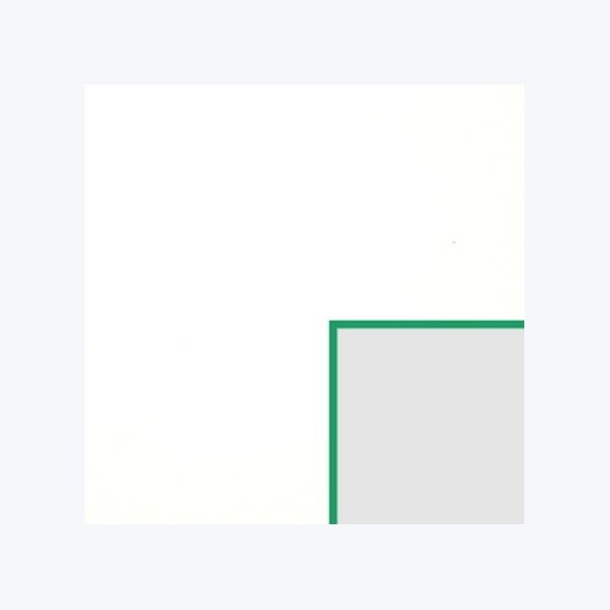 Échantillon de passe-partout — Blanc lisse biseau vert 1.6mm (BR24987)