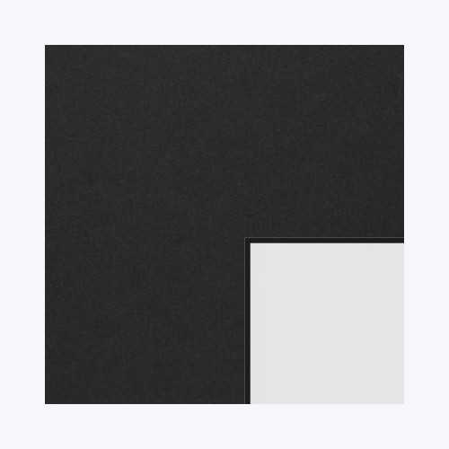 Échantillon de passe-partout — Noir lisse, Biseau noir 1.4mm (GB6277)