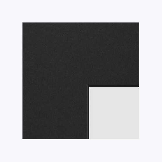 Échantillon de passe-partout — Noir lisse, Biseau noir 1.4mm (GB6277)