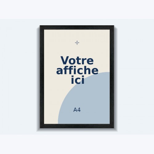 Cadre Pixi Noir veiné pour affiche A4 · 21 × 29,7 cm
