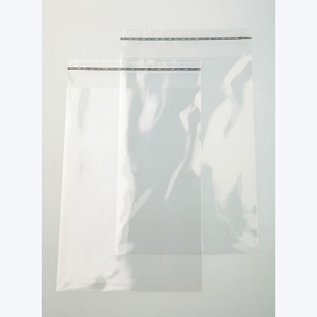 Pochette transparente adhésive 20x20cm (brut 21x21cm)