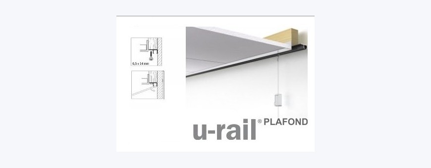 Cimaise U-Rail pour un accrochage au plafond