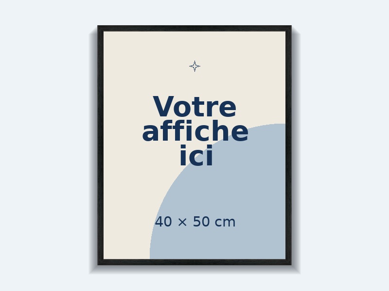 Cadre Pixi noir pour affiche 40 × 50 cm, sans passe-partout