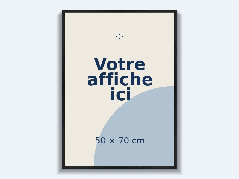 Cadre Pixi noir pour affiche 50 × 70 cm, sans passe-partout