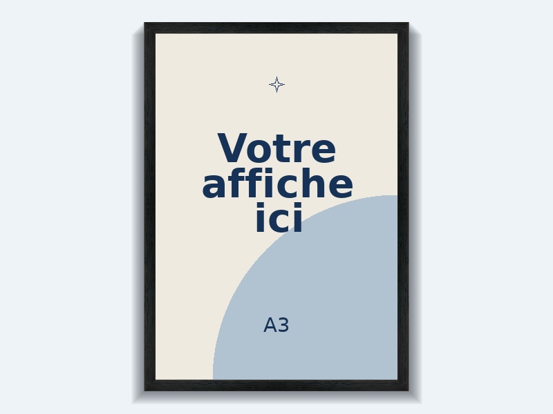 Cadre Pixi noir pour affiche A3 · 29,7 × 42 cm, sans passe-partout