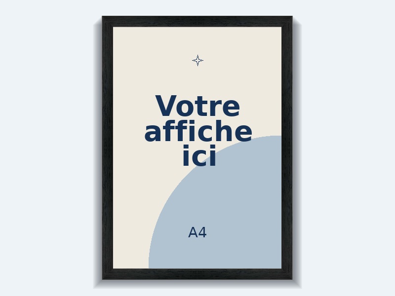 Cadre Pixi noir pour affiche A4 · 21 × 29,7 cm, sans passe-partout